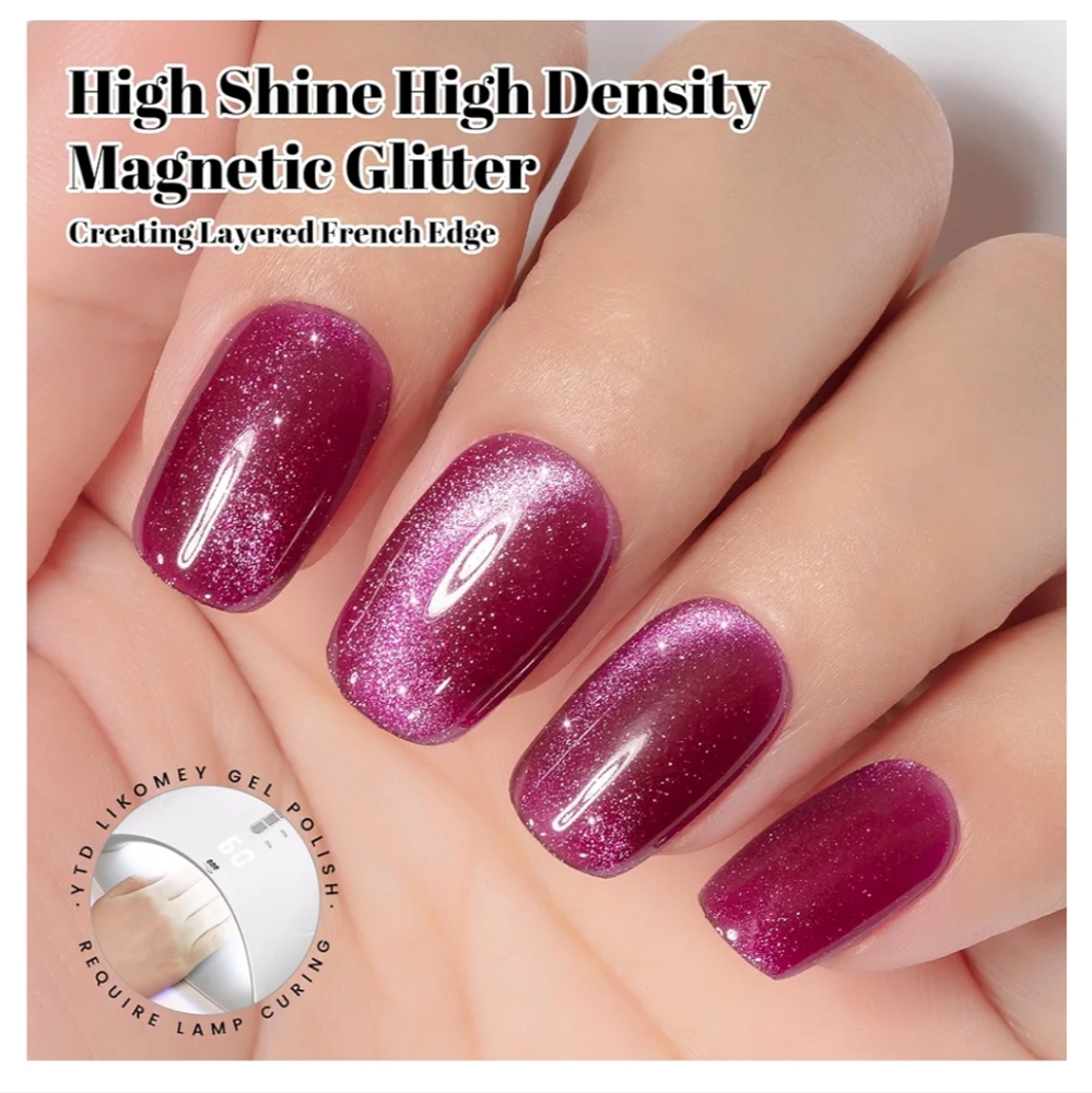 YTD Likomey Cat Eye 15ml Dragon Fruit Shimmer Glitter UV Gel MY378